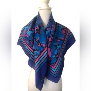 Italian Scarf Floral Pattern Blue/Pink/Purple/Black